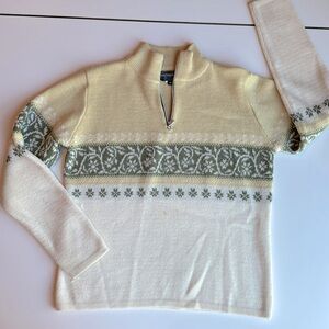 Metropolis Fair Isle wool blend 1/4 zip sweater in size M